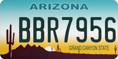 AZ license plate BBR7956