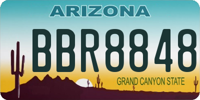 AZ license plate BBR8848