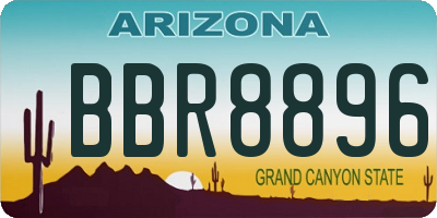 AZ license plate BBR8896