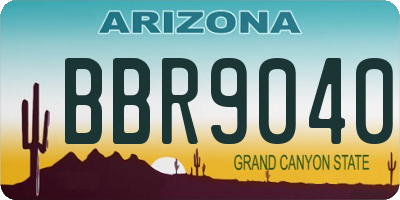 AZ license plate BBR9040