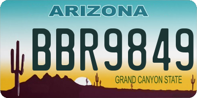AZ license plate BBR9849