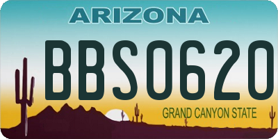 AZ license plate BBS0620