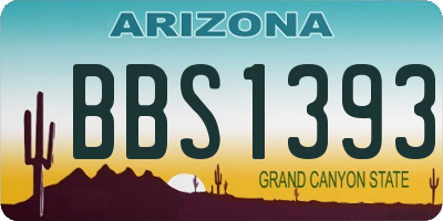 AZ license plate BBS1393