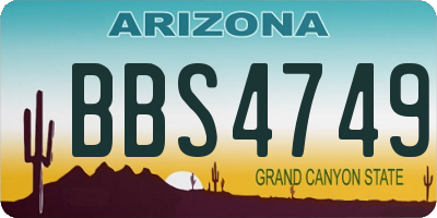 AZ license plate BBS4749