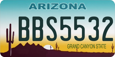 AZ license plate BBS5532