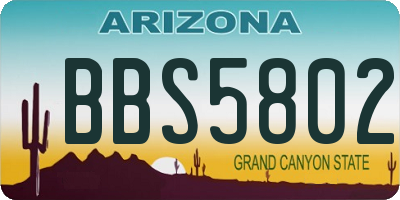 AZ license plate BBS5802