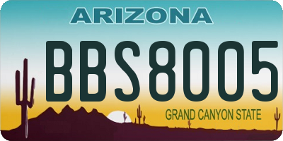 AZ license plate BBS8005