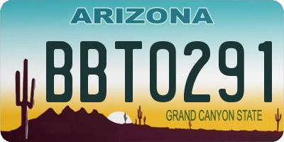 AZ license plate BBT0291