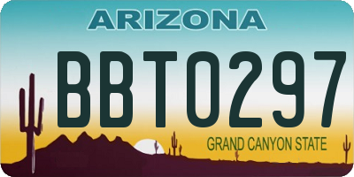 AZ license plate BBT0297