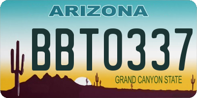 AZ license plate BBT0337