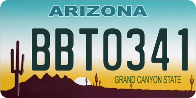 AZ license plate BBT0341