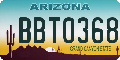 AZ license plate BBT0368