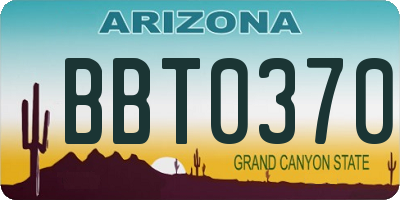 AZ license plate BBT0370