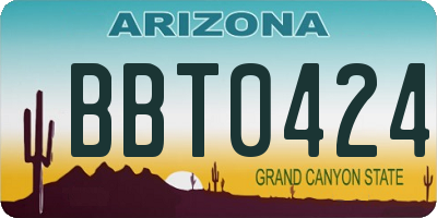 AZ license plate BBT0424