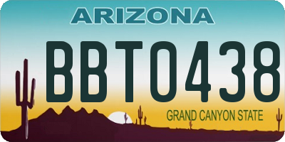 AZ license plate BBT0438