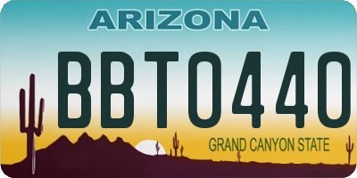 AZ license plate BBT0440