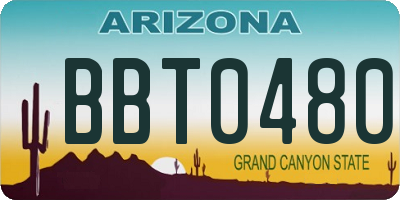 AZ license plate BBT0480