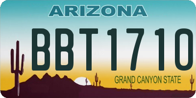 AZ license plate BBT1710