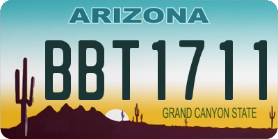 AZ license plate BBT1711