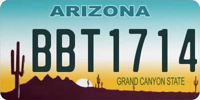 AZ license plate BBT1714