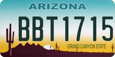 AZ license plate BBT1715