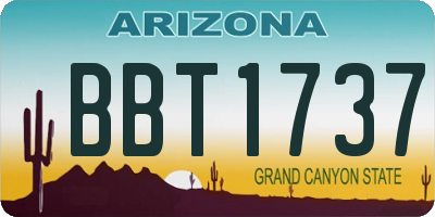 AZ license plate BBT1737