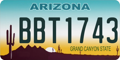 AZ license plate BBT1743