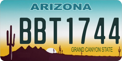 AZ license plate BBT1744