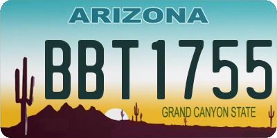 AZ license plate BBT1755