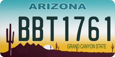 AZ license plate BBT1761