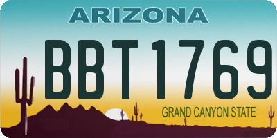 AZ license plate BBT1769