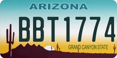 AZ license plate BBT1774