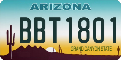 AZ license plate BBT1801