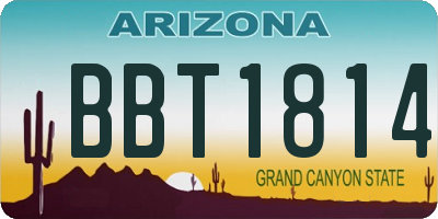 AZ license plate BBT1814