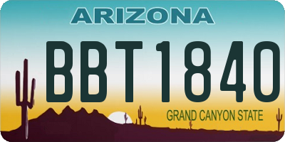 AZ license plate BBT1840