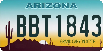 AZ license plate BBT1843