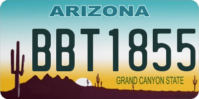 AZ license plate BBT1855