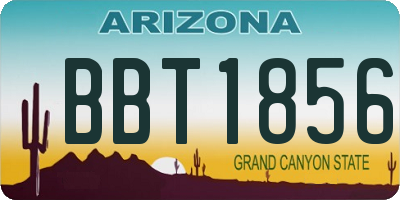 AZ license plate BBT1856