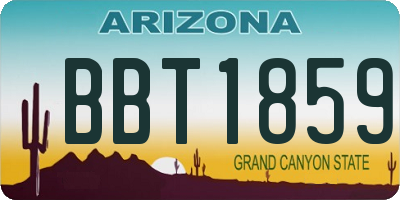 AZ license plate BBT1859