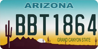 AZ license plate BBT1864