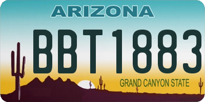 AZ license plate BBT1883