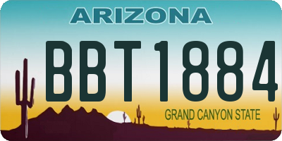 AZ license plate BBT1884