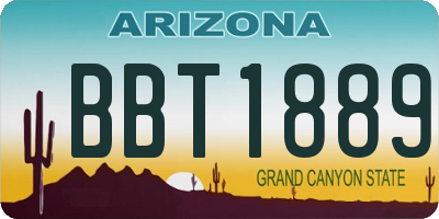 AZ license plate BBT1889