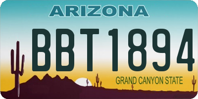 AZ license plate BBT1894