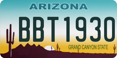 AZ license plate BBT1930