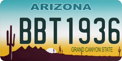 AZ license plate BBT1936