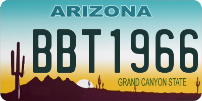 AZ license plate BBT1966