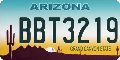 AZ license plate BBT3219