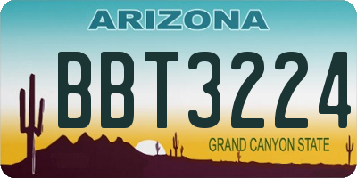 AZ license plate BBT3224