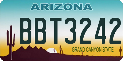 AZ license plate BBT3242